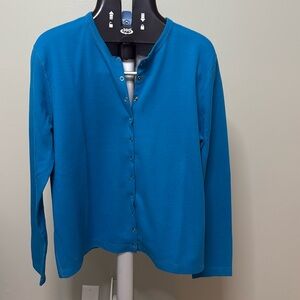 Ralph Lauren front snap turquoise top